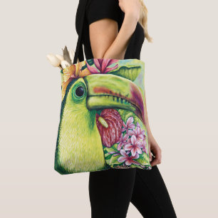 Toucan Funny Tropical Floral Green Art Toag Tasche