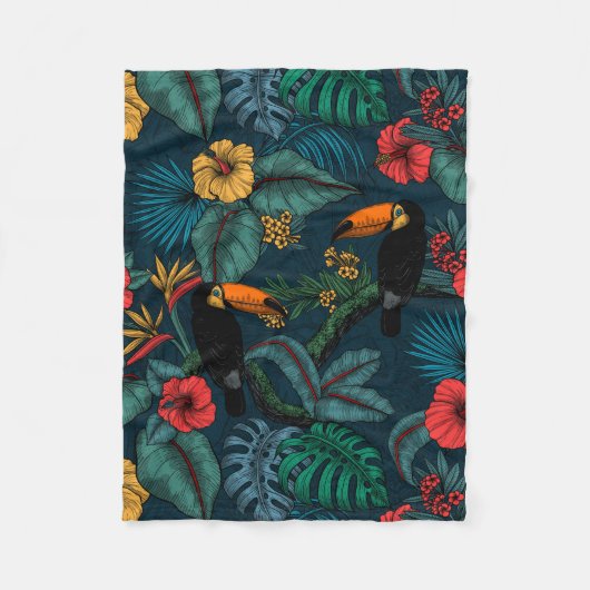 Toucan garden 2 fleecedecke (Vorderseite)