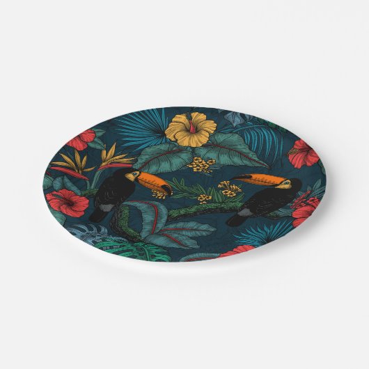 Toucan garden 2 pappteller (Schrägansicht)