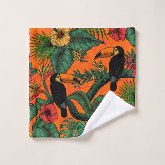 Toucan Garden Badhandtuch Set (Waschlappen)