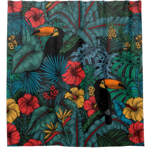 Toucan Garden Duschvorhang (Vorderseite)