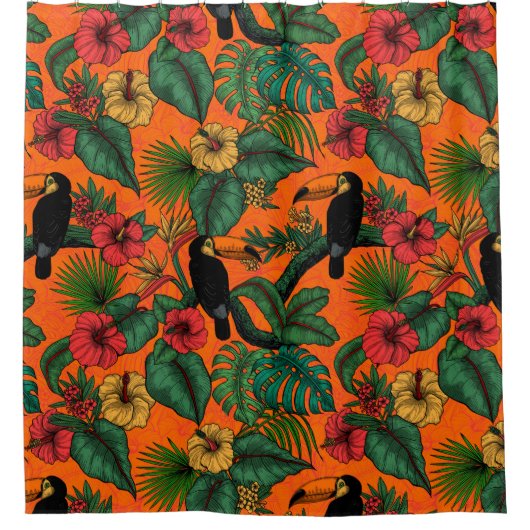 Toucan Garden Duschvorhang (Vorderseite)