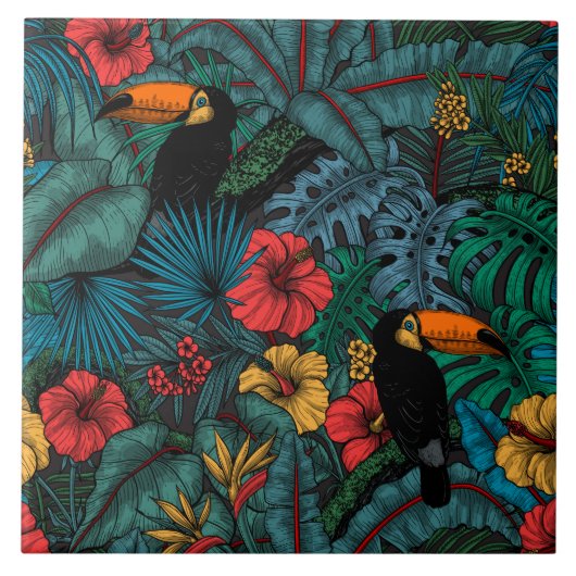 Toucan Garden Fliese (Vorderseite)