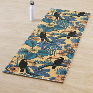 Toucan Garden in gelb und blau Yoga-Matte Yogamatte