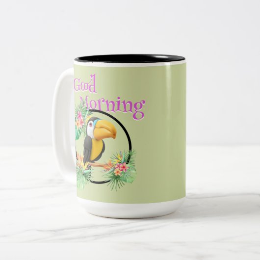 Toucan Good Morning Zweifarbige Tasse (Vorderseite Links)