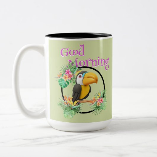 Toucan Good Morning Zweifarbige Tasse (Links)