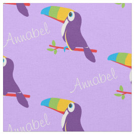 Toucan Graphic Voice Art mit dem Namen lila Tuche Stoff