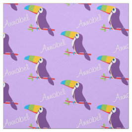 Toucan Graphic Voice Art mit dem Namen lila Tuche Stoff