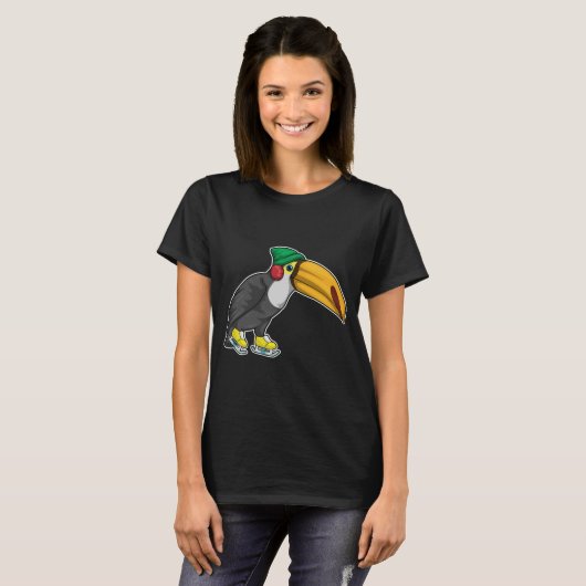 Toucan Ice skating Ice skates T-Shirt (Vorne ganz)