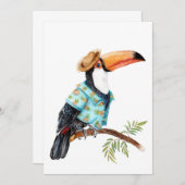 Toucan im hawaiianischen Shirt Dankeskarte (Vorne/Hinten)