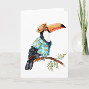 Toucan im hawaiianischen Shirt Karte