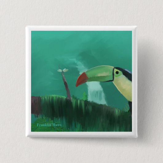 Toucan im Regenwald Button (Vorderseite)