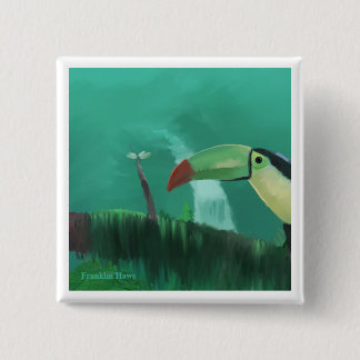 Toucan im Regenwald Button