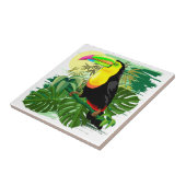 Toucan in grünem Amazonas-Gebiet Regenwald Fliese (Seite)