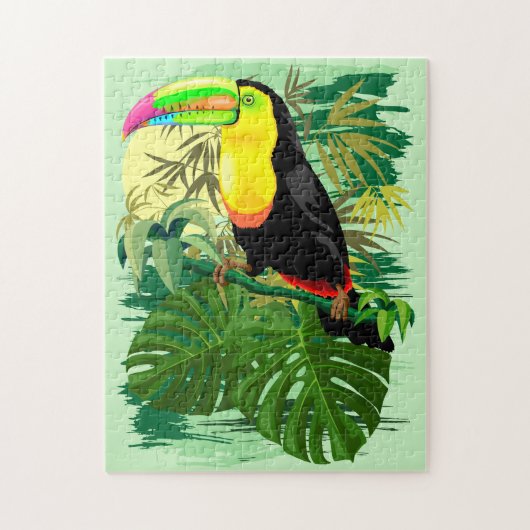 Toucan in grünem Amazonas-Gebiet Regenwald Puzzle (Vertikal)
