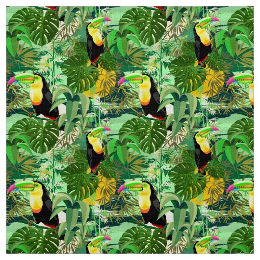 Toucan in grünem Amazonas-Gebiet Regenwald Stoff (Muster)