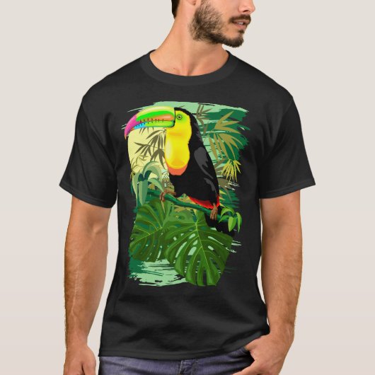 Toucan in grünem Amazonas-Gebiet Regenwald T-Shirt (Vorderseite)