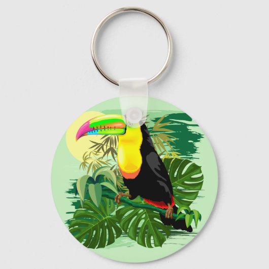 Toucan in grünem Amazonien Regenwald Schlüsselanhänger (Vorderseite)