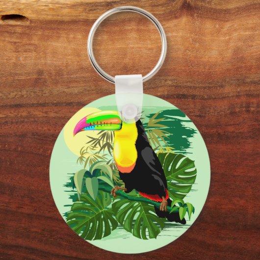 Toucan in grünem Amazonien Regenwald Schlüsselanhänger (Vorderseite)