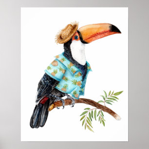 Toucan in hawaiianischem Shirt Poster