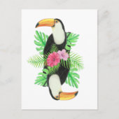 Toucan in tropischen Blätter Postkarte (Vorderseite)