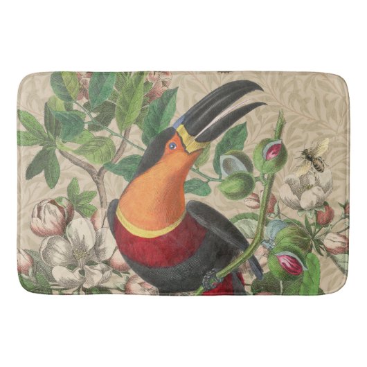 Toucan Jungle Tropical Bird Beautiful Antique Badematte (Vorderseite)