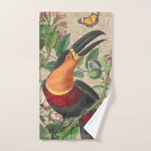 Toucan Jungle Tropical Bird Beautiful Antique Badhandtuch Set (Handtuch)