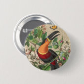 Toucan Jungle Tropical Bird Beautiful Antique Button (Vorne & Hinten)