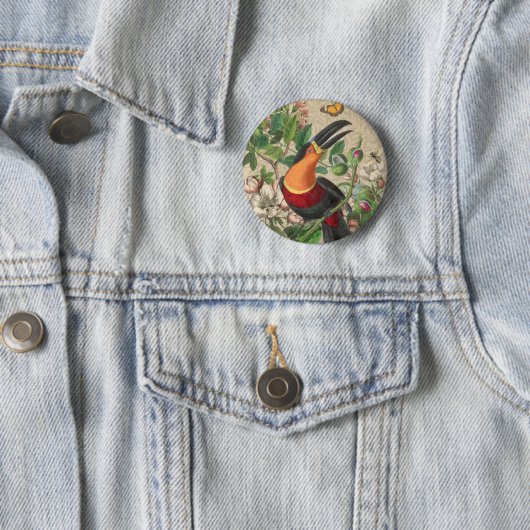Toucan Jungle Tropical Bird Beautiful Antique Button (Beispiel)
