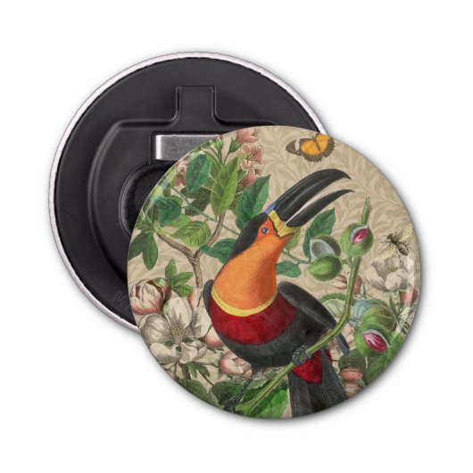 Toucan Jungle Tropical Bird Beautiful Antique Flaschenöffner (Vorderseite)