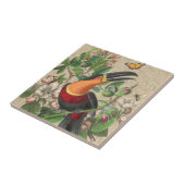 Toucan Jungle Tropical Bird Beautiful Antique Fliese (Seite)