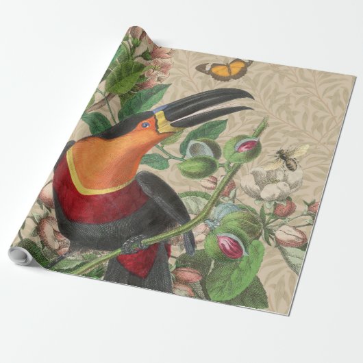 Toucan Jungle Tropical Bird Beautiful Antique Geschenkpapier (Ungerollt)