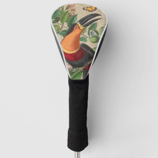 Toucan Jungle Tropical Bird Beautiful Antique Golf Headcover (Vorderseite)