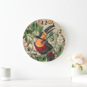 Toucan Jungle Tropical Bird Beautiful Antique Große Wanduhr (Zuhause)