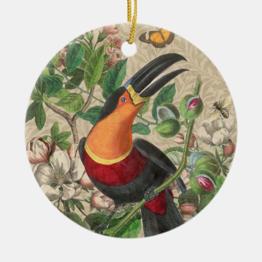 Toucan Jungle Tropical Bird Beautiful Antique Keramik Ornament (Vorne)