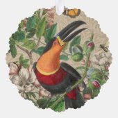 Toucan Jungle Tropical Bird Beautiful Antique Ornament Karte (Rückseite)