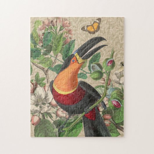 Toucan Jungle Tropical Bird Beautiful Antique Puzzle (Vertikal)