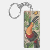 Toucan Jungle Tropical Bird Beautiful Antique Schlüsselanhänger (Vorderseite links)