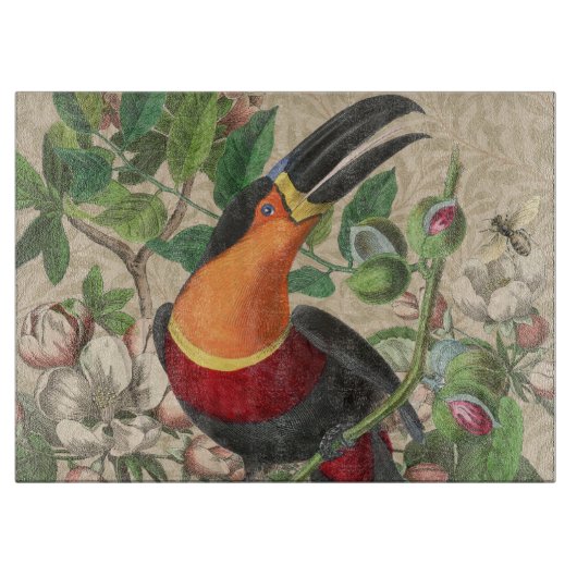 Toucan Jungle Tropical Bird Beautiful Antique Schneidebrett (Vorderseite)