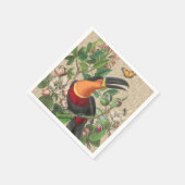 Toucan Jungle Tropical Bird Beautiful Antique Serviette (Ecke)