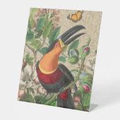 Toucan Jungle Tropical Bird Beautiful Antique Sockelschild (Vorderseite)