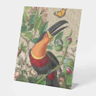 Toucan Jungle Tropical Bird Beautiful Antique Sockelschild