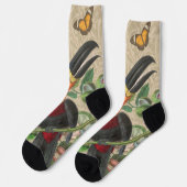 Toucan Jungle Tropical Bird Beautiful Antique Socken (Linkes Detail)