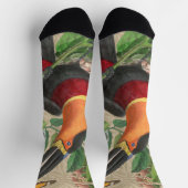 Toucan Jungle Tropical Bird Beautiful Antique Socken (Oben)
