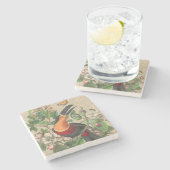 Toucan Jungle Tropical Bird Beautiful Antique Steinuntersetzer (Seitenansicht)