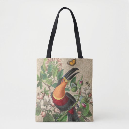 Toucan Jungle Tropical Bird Beautiful Antique Tasche (Vorderseite)