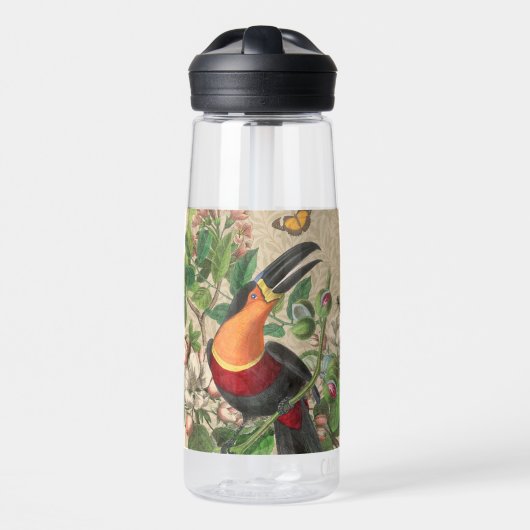 Toucan Jungle Tropical Bird Beautiful Antique Trinkflasche (Vorne)