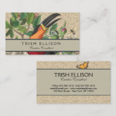 Toucan Jungle Tropical Bird Beautiful Antique Visitenkarte (Vorne/Hinten)