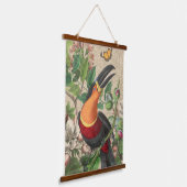 Toucan Jungle Tropical Bird Beautiful Antique Wandteppich Mit Holzrahmen (Gewinkelt)