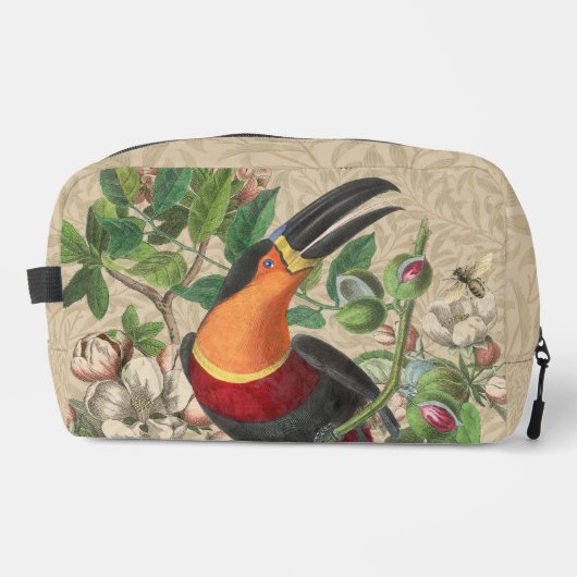 Toucan Jungle Tropical Bird Beautiful Antique Waschbeutel (Vorderseite)